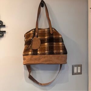 plaid brown bag